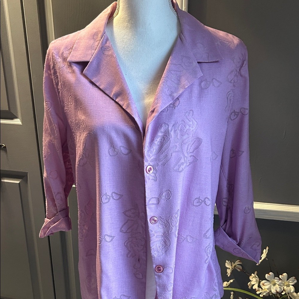 Sag Harbor Light Purple women s Casual Button-Down Shirt